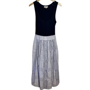 aralyn poplin combo sleeveless midi dress Aralyn Combo Midi Tank Dress